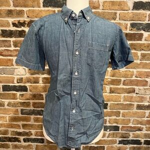 J Crew Crewcuts Boys Short Sleeve Chambray Button Down Shirt